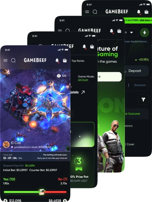GameBeef app screens